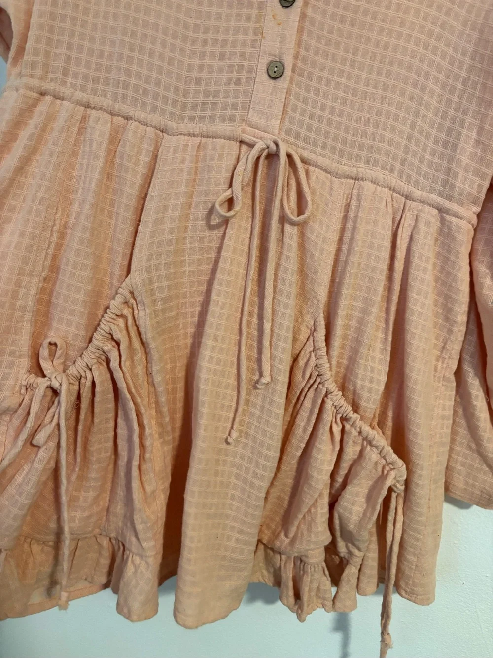 Free People Soft Peach Drawstring Tunic